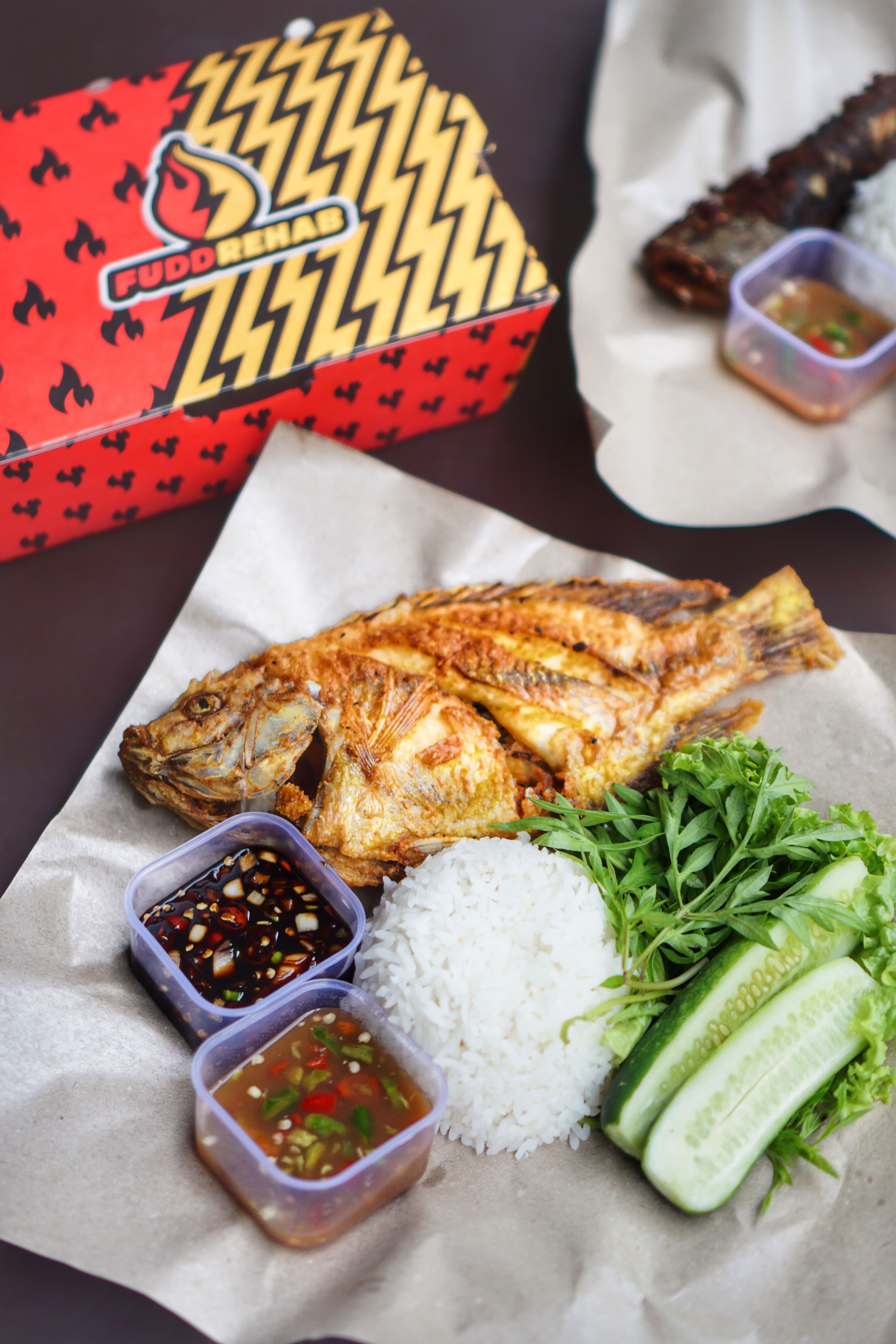 NASI PUTIH TALAPIA GARING SAMBAL KICAP