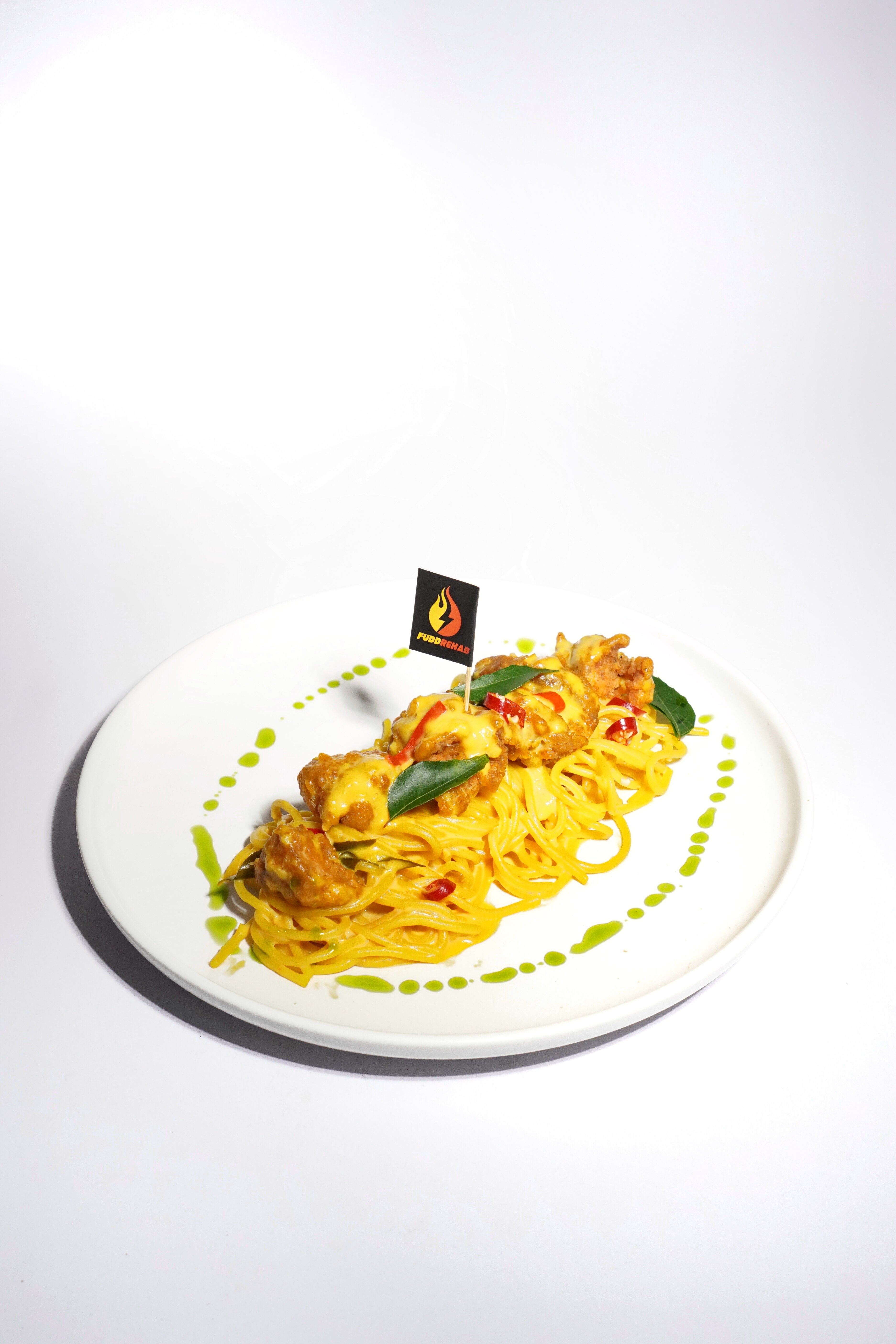 SALTED EGG PASTA WITH CHICKEN BITES